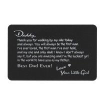 Aluminum Engraved Best Dad Ever Personalized Wallet Card From Daughter Black