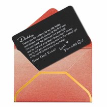 Aluminum Engraved Best Dad Ever Personalized Photo Wallet Card From Daughter Black