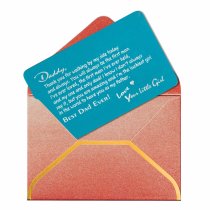 Aluminum Engraved Best Dad Ever Personalized Wallet Card From Daughter Blue
