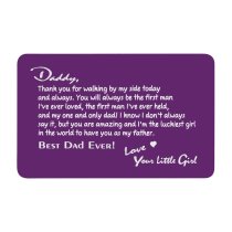 Aluminum Engraved Best Dad Ever Personalized Wallet Card From Daughter Purple
