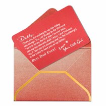 Aluminum Engraved Best Dad Ever Personalized Wallet Card From Daughter Red