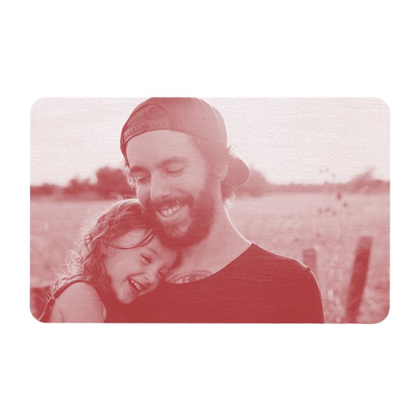 Aluminum Engraved Best Dad Ever Personalized Photo Wallet Card From Daughter Red