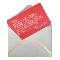 Aluminum Engraved Best Dad Ever Personalized Photo Wallet Card From Daughter Red