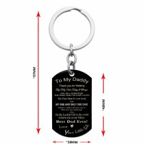 Best Dad Little Girl Stainless Steel Engraved Memorial Text Personalized Photo Dog Tag Keychain