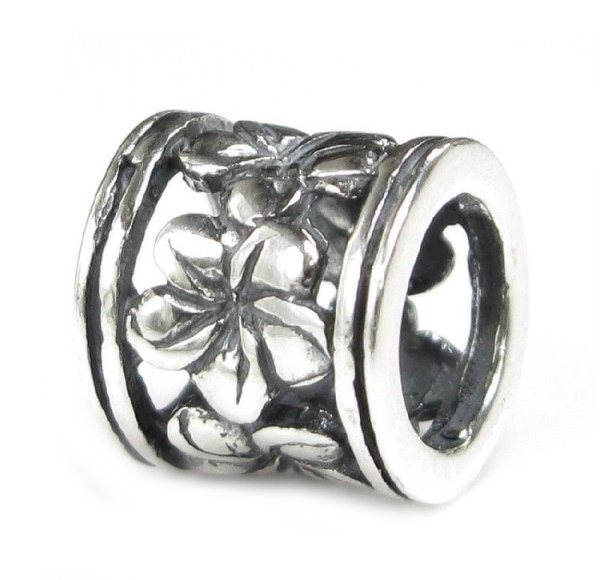 Sterling Silver Frangipanni Flower European Style Bead Charm for Pandora