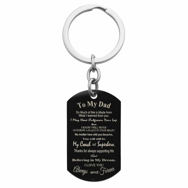 Superhero Coach Dad Personazlied Text Dog Tag Military Keychain Son or Daughter