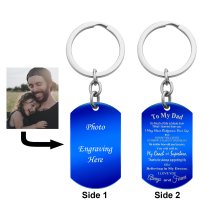Superhero Coach Dad Personazlied Photo Text Dog Tag Keychain Son or Daughter Blue