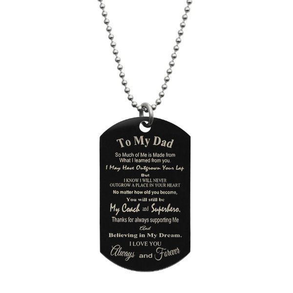 Superhero Coach Dad Personazlied Text Dog Tag Military Keychain Pendant Son or Daughter, 24 in