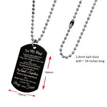 Superhero Coach Dad Personazlied Text Dog Tag Military Keychain Pendant Son or Daughter, 24 in