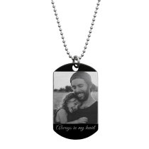 Superhero Coach Dad Personazlied Photo Text Dog Tag Military Keychain Pendant Son or Daughter, 24 in