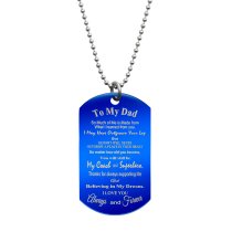 Superhero Coach Dad Personazlied Photo Text Dog Tag Military Keychain Pendant Son or Daughter, 24 in Blue