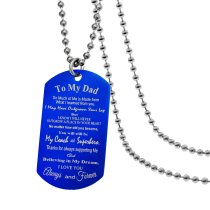 Superhero Coach Dad Personazlied Photo Text Dog Tag Military Keychain Pendant Son or Daughter, 24 in Blue