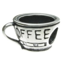 Sterling Silver Coffee Cup Mug Bead Charm for Pandora Biagi Troll Chamilia