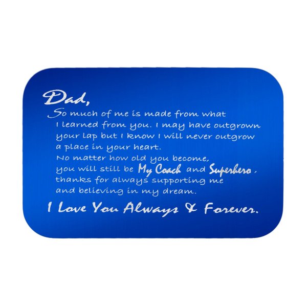Stainless Steel Engraved Personalized Text Superhero Coach Dad Wallet Card Father's Day Birthday Gift Blue