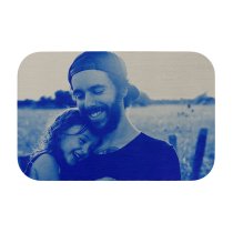 Stainless Steel Engraved Personalized Photo Text Superhero Coach Dad Wallet Card Father's Day Birthday Gift Blue