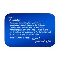 Stainless Steel Personalized Text Engraved Best Dad Wallet Card Father's Day Birthday Gift Blue