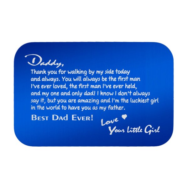 Stainless Steel Personalized Text Engraved Best Dad Wallet Card Father's Day Birthday Gift Blue
