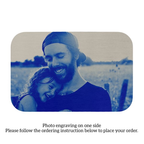 Stainless Steel Personalized Photo Text Engraved Best Dad Wallet Card Father's Day Birthday Gift Blue