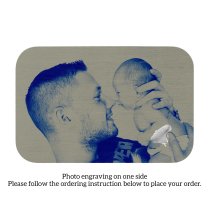 Stainless Steel Personalized Photo Text Engraved Best Dad Wallet Card Father's Day Birthday Gift Blue