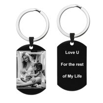Personalized Engraved Custom Photo Text Dog Tag Pendant Keychain