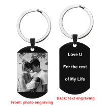 Personalized Engraved Custom Photo Text Dog Tag Pendant Keychain