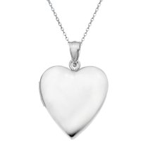 Qina C Sterling Silver Love Heart Locket Holds Picture Pendant Necklace, Personalized Photo
