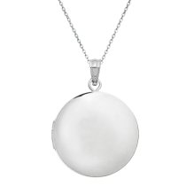 Qina C Sterling Silver 20mm Round Photo Locket Holds Picture Pendant Necklace, Personalized Photo