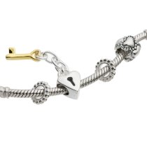 Sterling Silver Endless Love Heart Lock Key Dots Daiy Flower Charm Bead Sets for Pandora Troll Chamilia Biagi European Charm Bracelets