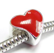 Sterling Silver Red Enamel Heart I Love You Hand Sign Daisy Flower Bead Charm Sets for Pandora Troll Chamilia Biagi European Charm Bracelets