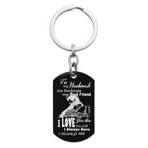 To My Husband Soulmate Best Friend Custom Dog Tag Key Chain - Handmade