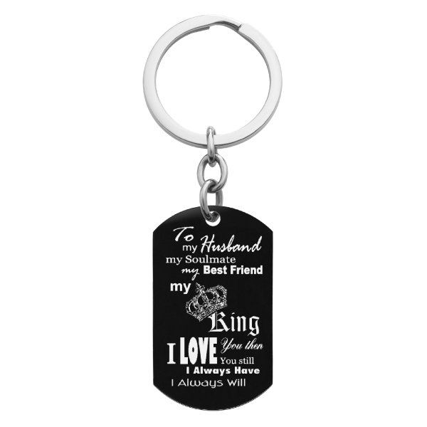 To My King My Husband Custom Dog Tag Key Chain - Handmade