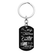 To My Queen My Wife Custom Dog Tag Key Chain - Handmade