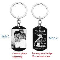 To My Lover Soulmate Best Friend Photo Engraving Custom Dog Tag Key Chain - Handmade