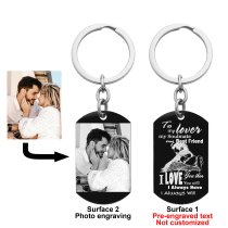 To My Lover Soulmate Best Friend Photo Engraving Custom Dog Tag Key Chain - Handmade