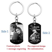 To My Lover Soulmate Best Friend Photo Engraving Custom Dog Tag Key Chain - Handmade