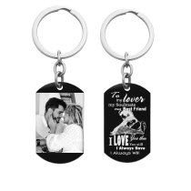 To My Lover Soulmate Best Friend Photo Engraving Custom Dog Tag Key Chain - Handmade