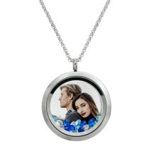 Round Plate Engraving Personalized Photo Fits Queenberry Floating Photo Locket Pendant