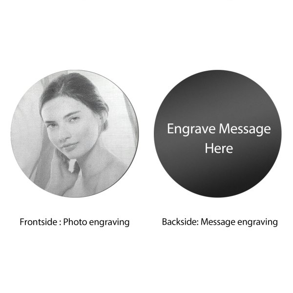 Round Plate Engraving Personalized Photo and Message Fits Queenberry Floating Photo Locket Pendant