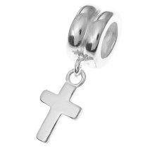 Sterling Silver Cross Dangle Bead Charm for Pandora Troll Biagi Chamilia