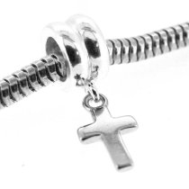 Sterling Silver Cross Dangle Bead Charm for Pandora Troll Biagi Chamilia