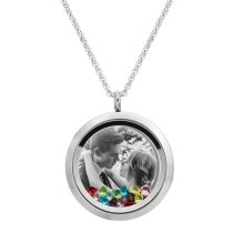 Queenberry to My Wife My Soulmate My Best Friend Floating Laser Engraved Personalized Text Message Floating Locket Rainbow Crystals Necklace Pendant Handmade Love Note Anniversary Wedding Birthday Gift