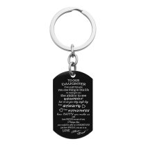 To Our Daughter From Mom and Dad Stainless Steel Dog Tag Military Pendant, 24'' Necklace Love Note