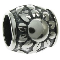 Sterling Silver the Sun Sunflower Bead Charm for Pandora Troll Biagi Chamilia