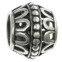 Sterling Silver Barrel Flower Dot Bead Charm For Pandora Troll Biagi Chamilia