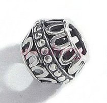 Sterling Silver Barrel Flower Dot Bead Charm For Pandora Troll Biagi Chamilia