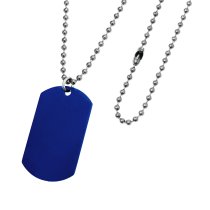 Grandson Braver Stronger Smarter Love Text Engraved Dog Tag w/ Dot Ball Chain Necklace 24" - Handmad