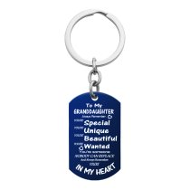 Granddaughter Braver Stronger Smarter Love Custom Dog Tag Key Chain - Handmade