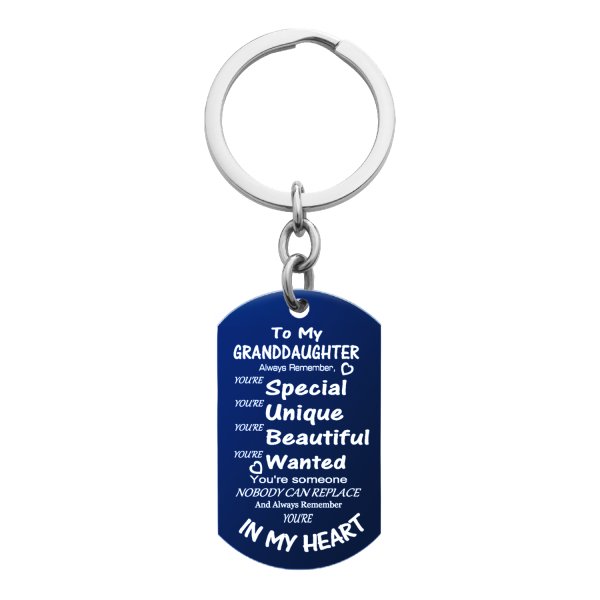Granddaughter Braver Stronger Smarter Love Custom Dog Tag Key Chain - Handmade