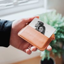 Personalized Photo / Text Custom Engraved Aluminum Wallet Mini Love Insert Card - Navy