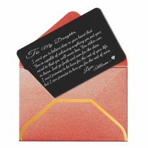 To My Daughter From Mom Personalized Text Engraved Wallet Mini Insert Love Note Card Gift Black